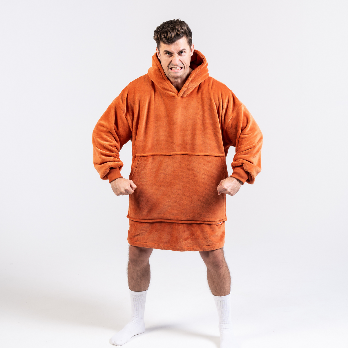 Warmpies oranje deken hoodie