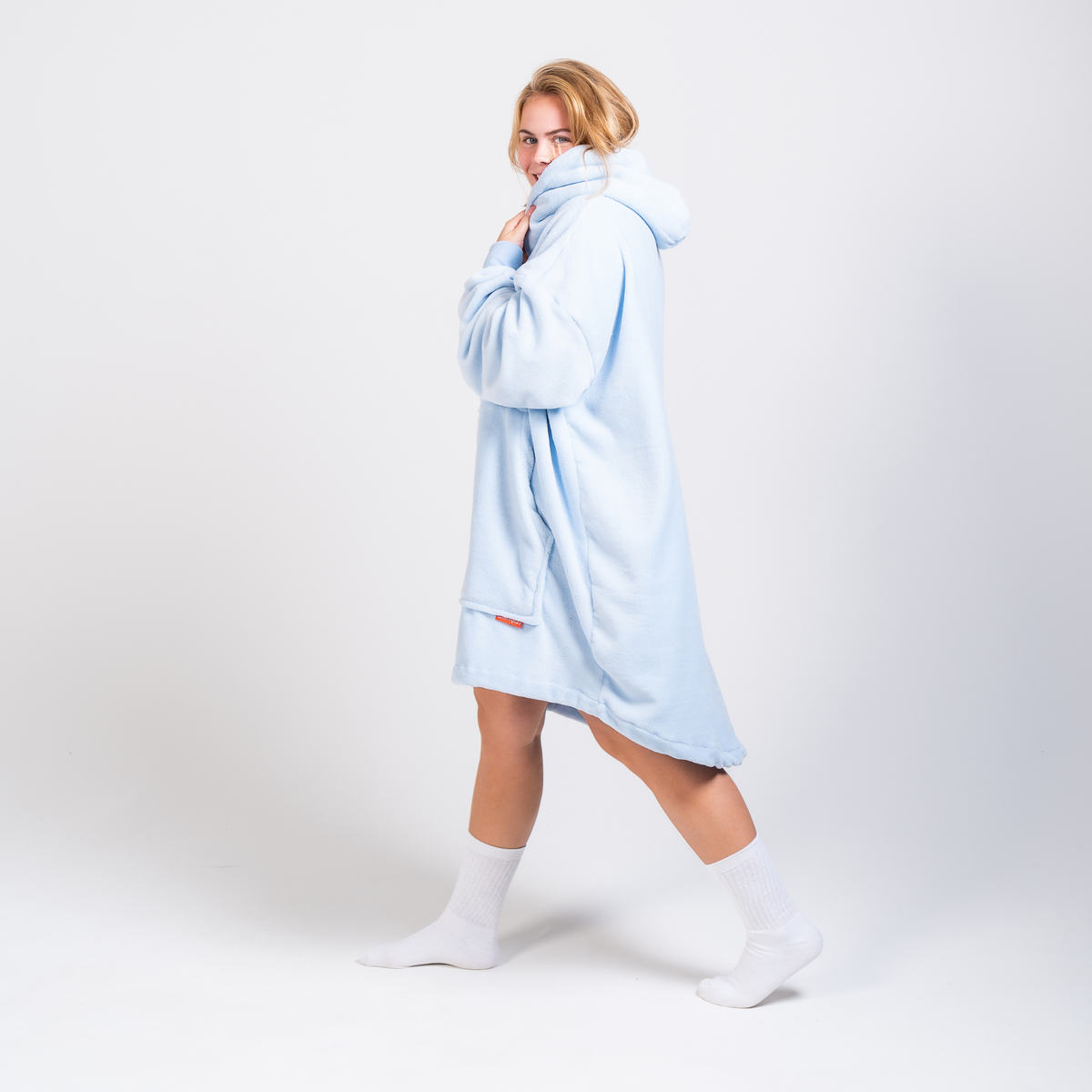 Warmpies babyblauw deken hoodie